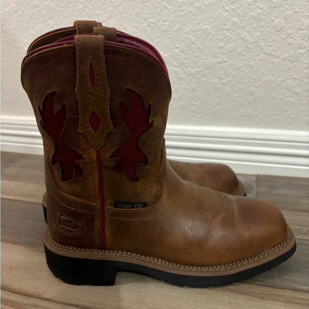 Justin Lathey Nano Composite Square Toe Work Boot… - image 8